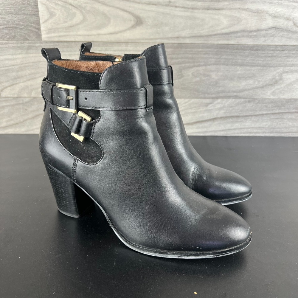 Louise Et Cie Lo-Vianne Ankle Boots Women Size US 8.5M Black Leather Side Zipper